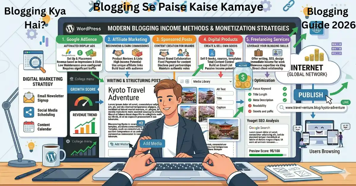 Home 3 Blogging-se-paise-kamane-ke-tarike-dikhata-modern-infographic-with-blogger-SEO-aur-monetization-methods.webp