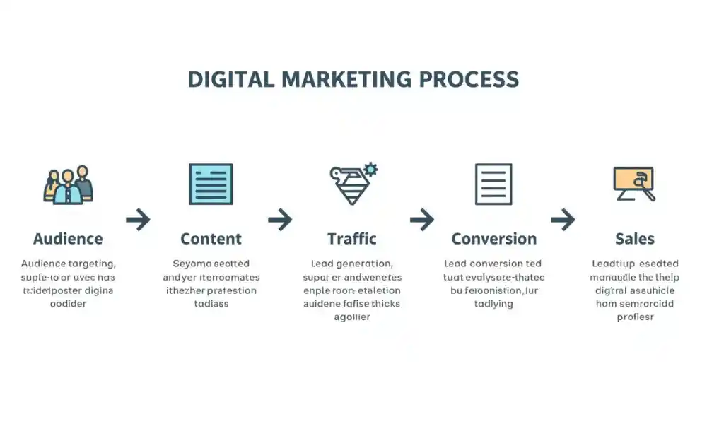 Digital Marketing process flow diagram Hindi