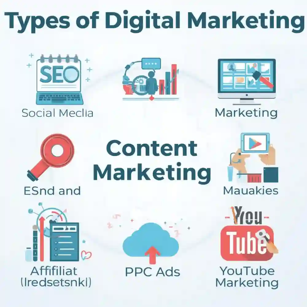 Types of Digital Marketing infographic